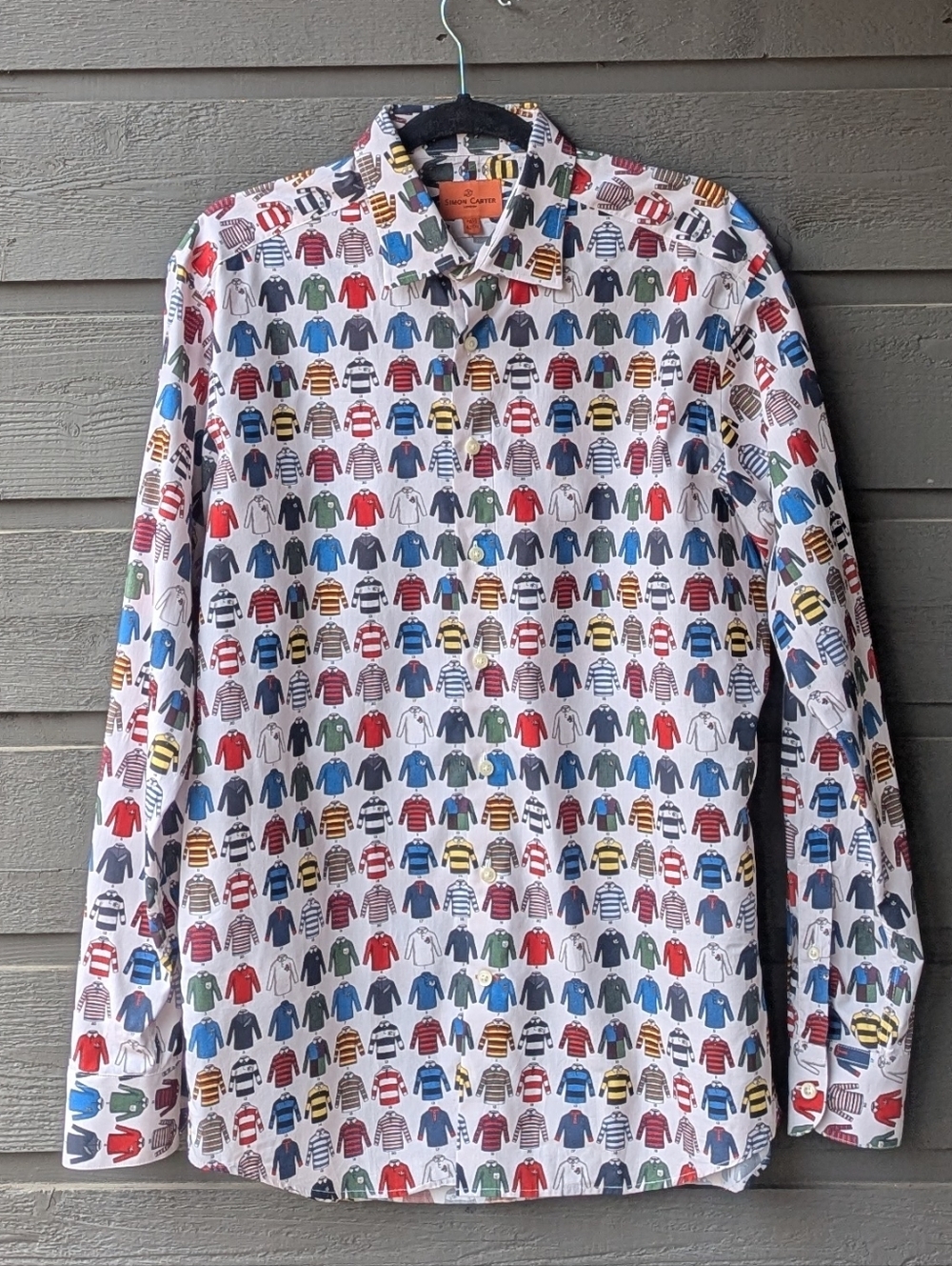 Simon Carter Rugby Vintage Shirt Long Sleeve Button Front Shirt